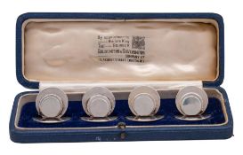 A set of four George VI silver place name holders, maker Goldsmiths & Silversmiths Co Ltd, London,