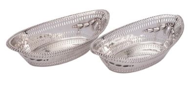 A pair of Victorian silver bon bon dishes, maker Goldsmiths & Silversmiths Co Ltd, London,