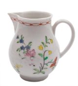 A Bristol [William Cookworthy] sparrow beak jug: of baluster shape with loop handle,