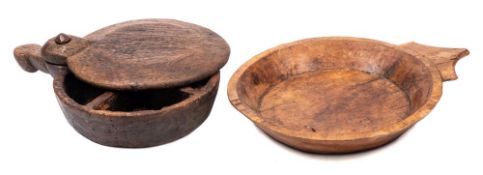 A Continental, possibly Scandinavian, treen spice holder: of circular outline,