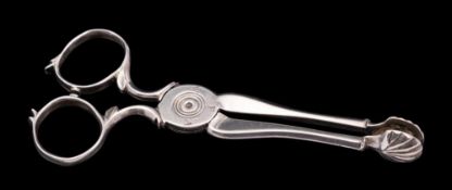A pair George II silver sugar nips, maker RC possibly Richard Albin Cox, London,