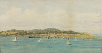 British School 19th Century- A waterfront panorama,