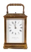 A French carriage clock: the eight-day duration movement having a platform lever escapement and