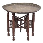 An Indian brass circular Tiffin table:,