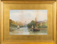 Arthur Henry Enoch [1839- 1917]- The First Glimpse of Totnes,:- signed, watercolour, 34 x 51.5cm.