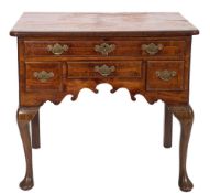 An 18th Century mahogany and crossbanded low boy:,