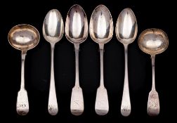 A pair of George III silver Old English pattern tablespoons, maker Thomas Chawner, London,