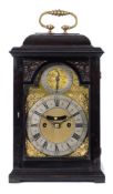 Watson, London, a mid-eighteenth century ebonised bell-top bracket clock: the eight-day duration,
