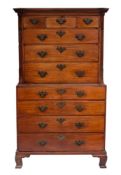 WITHDRAWN A George III mahogany chest on chest:, of architectural proportions,