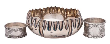 A Victorian silver dish, maker Fenton Brothers, Sheffield, 1892: of lobed form, 12.
