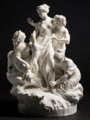 A Sèvres white biscuit group 'Diane au bain': after Louis-Simon Boizot,