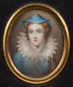 English School 18/19th Century - A miniature portrait of a young lady,