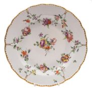 A Bristol [Richard Champion] plate painted by Henry Bone: of shaped circular form in the Meissen