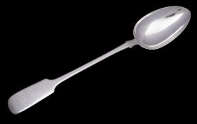 A Victorian provincial silver Fiddle pattern serving spoon, maker Robert Williams,