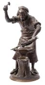 After Adrien Etienne Gaudez, a bronze figure,