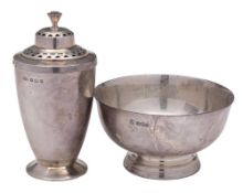 An Edward VIII Art Deco sugar caster, maker Roberts & Beck Ltd:,