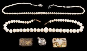 A late 19th century spherical pendant: with four hinged sections, stamped '925 Sterling',