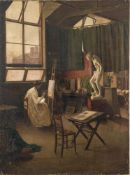 British School early 20th Century- Art School Interior,:- oil on canvas, 81 x 60cm, unframed.