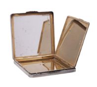 An Elizabeth II silver powder compact, maker Asprey & Co Ltd, Birmingham, 1950: of square outline,