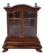 An apprenticeman's 18th Century oak domed display cabinet:,