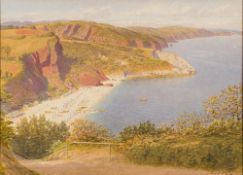 Samuel Edward Kelly [1862-1935]- Oddicombe Beach,:- signed, watercolour, 27 x 37cm.