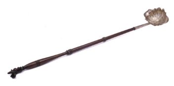 A George III silver toddy ladle, marks worn, London,
