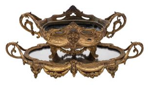 A late 19th century gilt metal basket: of oval outline,