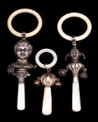 A late Victorian/Edwardian child's silver rattle,
