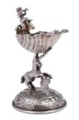 A Continental silver salt, bears import marks for London,
