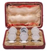 A set of five Edward VII silver place name holders, maker Sampson Mordan & Co,