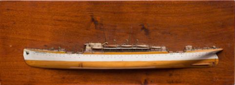 A half block model of the passenger liner RMS 'Empress of Japan': the detailed decks with lifeboats,