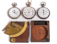 A Continental silver open face sailing chronometer: unsigned with presentation inscription to back