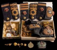 An RYS Terra Nova embroidered cloth cap badge together with four gilt RYS Terra Nova uniform