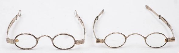 A pair of George IV silver spectacles, maker Joseph Willmore,