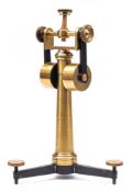 A rare 19th century English lacquered brass sextant stand:,