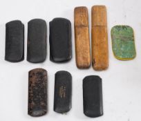 Two pairs of 19th century steel spectacles:,