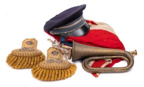 A pair of Royal Navy Vice Admiral's epaulettes: gilt button over crown ,