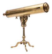 A 19th century brass 4 inch reflective telescope by Thomas Ribright, London:,