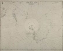 An Admiralty published chart 'South Polar Chart':, circa 1914, 69cm. x 100cm.