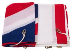 HMS Illustrious. A No.6 size White Ensign and No.6 Union Jack: together with letter of provenance.