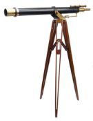 A four inch brass refracting telescope by T Cook & Son, York:,