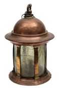 A large Victorian copper and brass ship's cabin lantern,