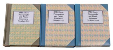 Three albums of Titanic related ephemera, from the collection of the late Mr Brian J Tichehurst,
