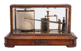 An early 20th century oak cased recording barograph by Kelvin & James White,