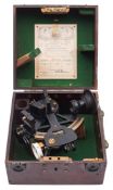 A WWII period Air Ministry issue 3 1/4 inch radius vernier Flying Boat 'Husun' sextant by Henry
