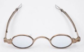 A pair of 19th century American coin silver spectacles by J L Moore, New York,