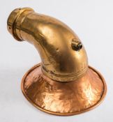 A copper and brass deck vent: unsigned, stamped 'SSO' to collar, 31.5cm high.