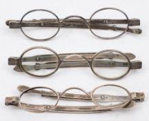 A pair of George IV silver spectacles, maker Thomas Millington, Birmingham, 1829,