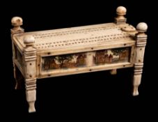 A 19th century Prisoner of War bone dominoes and cribbage set:,