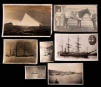 A group of three photographs of an ice locked Terra Nova:,